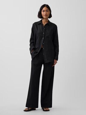 NWT GAP 365 Low Rise Linen Blend Trousers Lightweight